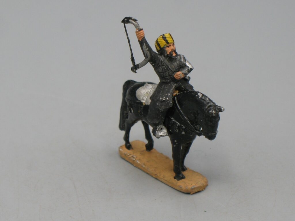 Soldat de plomb - Archer sur cheval noir