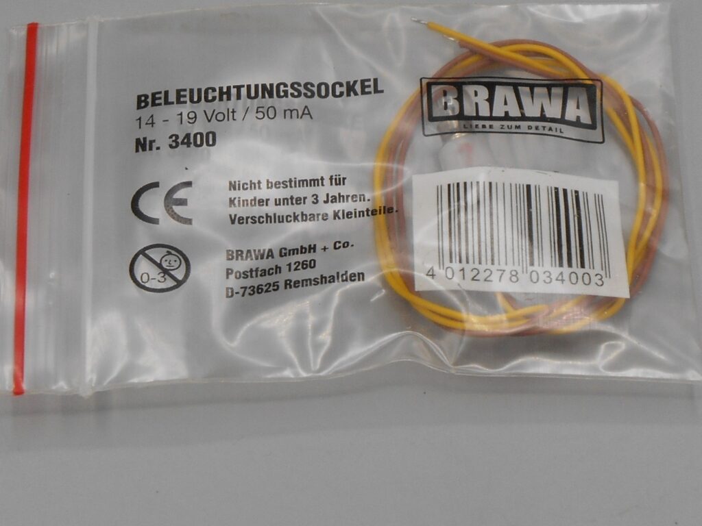 Lampe douille E5 sur socle 2 pieds translucide - Brawa 3400