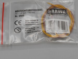 Lampe douille E5 sur socle 2 pieds translucide - Brawa 3400