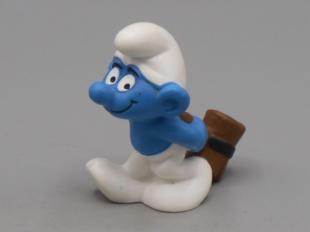 Schtroumpf à la masse dans le dos - Schleich 1978