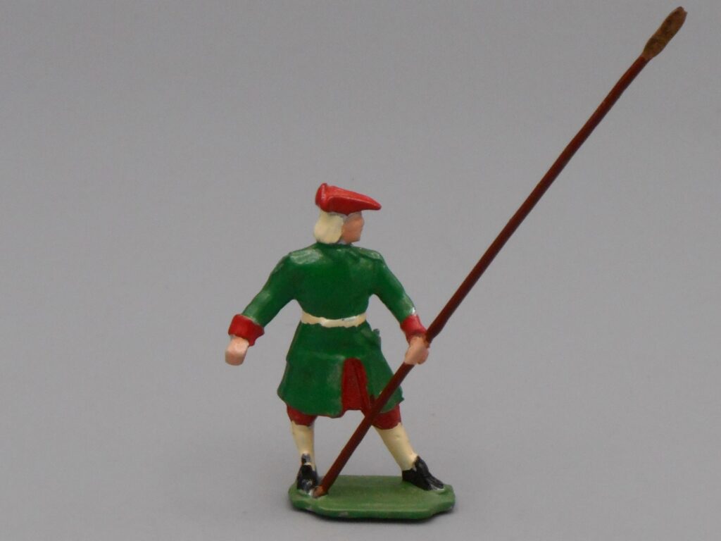 Soldat à pied vert lancier au repos - Ancien régime du 18e