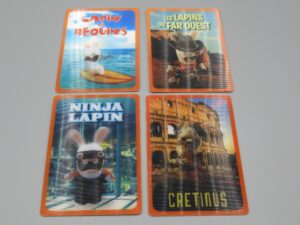 4 cartes The Lapins Crétins cinéma - Panini 2017