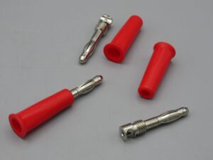 Composants : 3 fiches bananes 4 mm rouges à souder