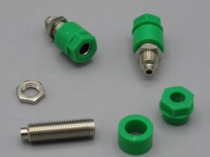 Composants : 3 embases bananes 4 mm vertes à souder
