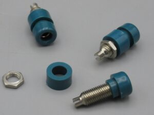 Composants : 3 embases bananes 4 mm bleues à souder