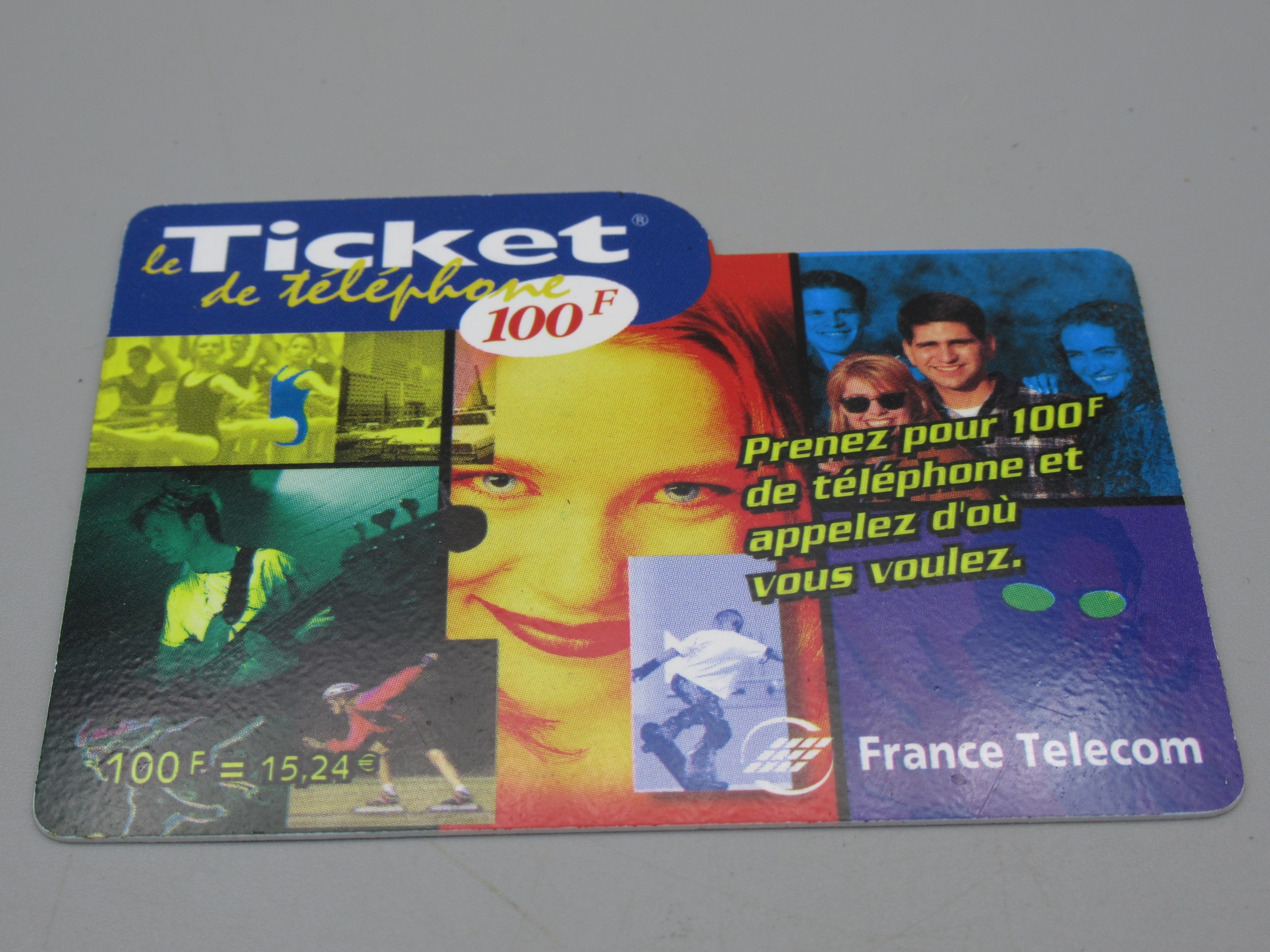 Le ticket téléphone Universel 100 F - France Telecom 31/12/2000