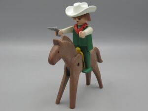 Playmobil - Cowboy vert et blanc à cheval - Geobra 1974