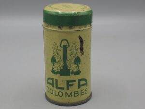 Boîte métal ronde Alfa Colombes, condensateur à bain d'huile