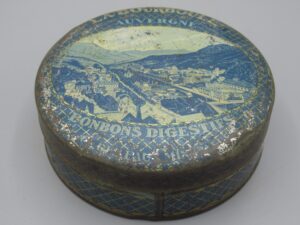 Boîte métal ronde Bonbons Digestifs - La Bourboule Auvergne