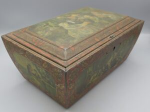 Coffret métal scénettes de vie quotidienne ancienne époque