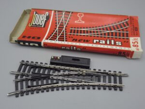 Etui rail aiguillage élec. à gauche 2 coupures R=385 - Jouef 85E