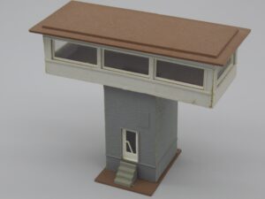 Poste d'aiguillage gris et marron