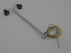 Lampadaire double électrique 12.5 cm gris, noir 12 volts