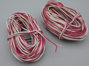 Fils électrique rigide 2 x 0.20 mm2 - 2 x 13 m - Rouge / Blanc