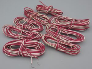 8 bobines de fils électrique rigide 2 x 0.20 mm2 - Rouge / Blanc