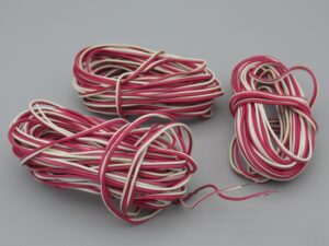 3 bobines de fils électrique rigide 2 x 0.20 mm2 - Rouge / Blanc