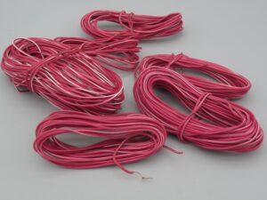 6 bobines de fils électrique rigide 0.20 mm2 - Rouge / blanc