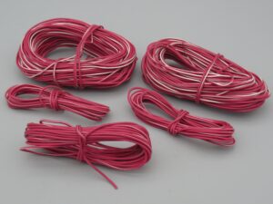 5 bobines de fils électrique rigide 0.20 mm2 - Rouge / blanc