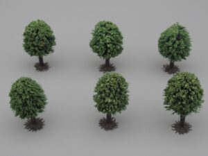 6 arbres boules sur pied hauteur 4 cm