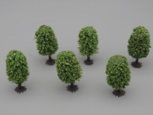 6 arbres boules sur pied hauteur 5.5 cm