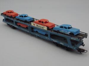 Wagon porte voiture 51 80 98-80 021-3 Motorail bleu - Lima