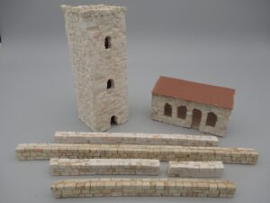 Tour, murets, cloitre en mini brique