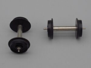 2 essieux 10.5 mm métal et roues en plastique noir - Horbny