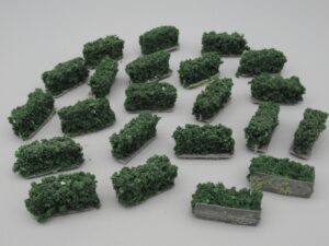 22 haies en mousse verte 4 cm