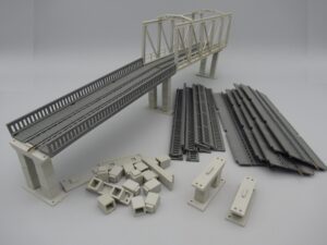 Passage supérieur droit 7 éléments rails intégrés - Jouef 673