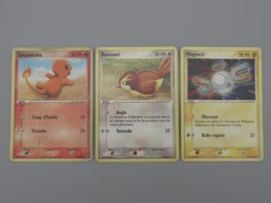 Pokemon 3 cartes EX - Rouge Feu & Vert Feuille - Rond 2004
