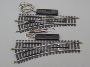 2 rails aiguillages électriques à gauche R385 15.4 cm - Jouef
