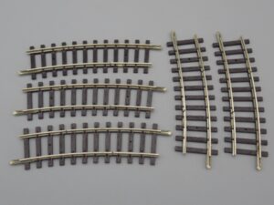 5 rails courbes R=381 15° 2 coupures mailchort - HOrnby acH0