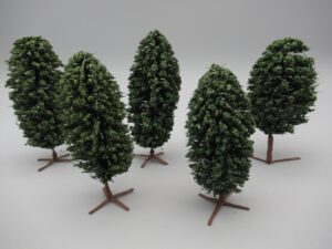 5 arbres en boule sur pied 10 à 11.5 cm