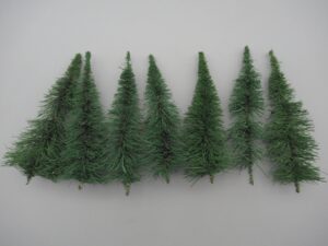 7 sapins coniques sans pied 15 à 16 cm