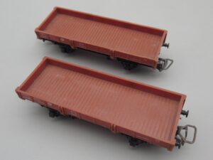 2 wagons plats Jho 104568 SNCF marron - Jouef