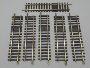 6 rails droits 12.35 cm d'alimentation laiton - Jouef 475/2 A