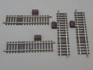 4 rails droits 12.35 cm, coupure, prise mailchort - Jouef 475/2p