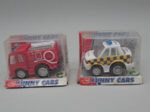 Camion pompier et voiture Police Funny Cars - Dickie
