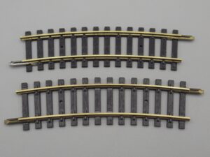 2 rails courbes R=385 15° Laiton- Jouef