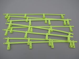 8 glissières 28 cm jaunes pour circuit routier Artin ou Jouef