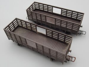 2 wagons tombereaux à claire-voie SNCF T 820137 - Hornby acH0