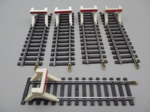 5 rails heurtoirs 10.1 cm rouge/blanc- Jouef