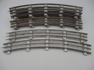 Système 3 rails - 9 courbes R=580 36° 5 traverses - JEP