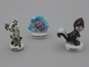 3 fèves Disney Marty, Princesse Couette, Mouffe